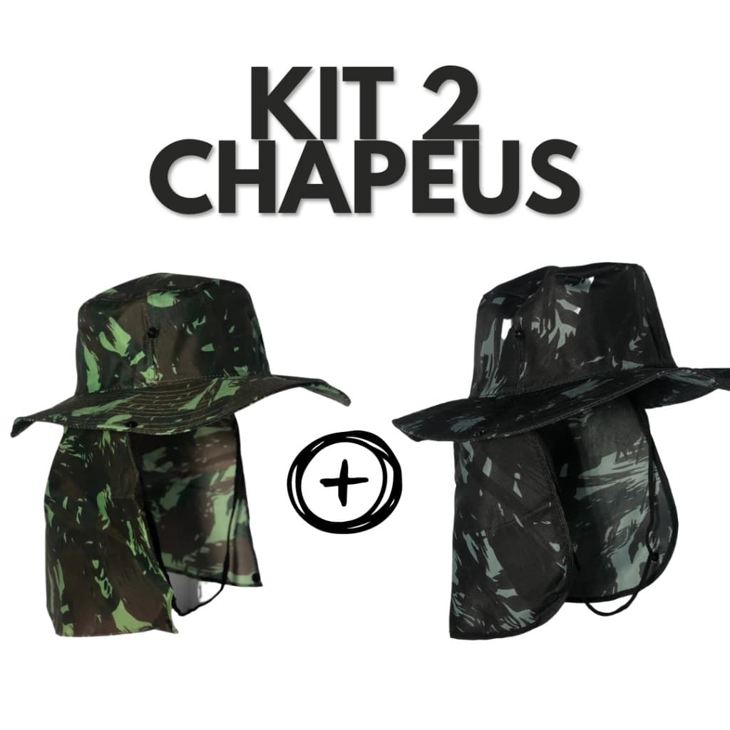 KIt 2 Chapéu Pescador Australiano Proteção Pescoço Sol Camping Australiano Proteção Nuca Pescoço