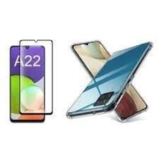 Kit 2X1 Samsung Galaxy A22 4G Tela 6.4" - Película Frontal Ceramica 3D + Capa Transparente TPU
