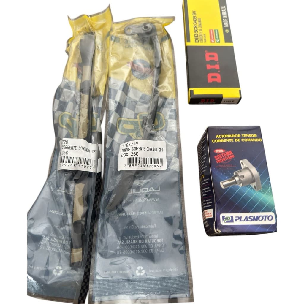 Kit Completo Corrente Comando + Tensor + Guia + Acionador - CBX 250 Twister/CB300
