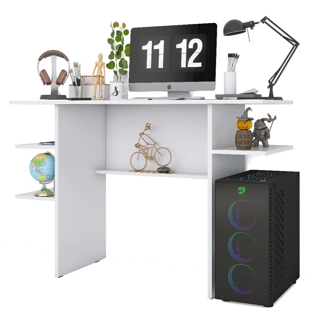 Escrivaninha Gamer Branco - Mesa para Computador e Escritório