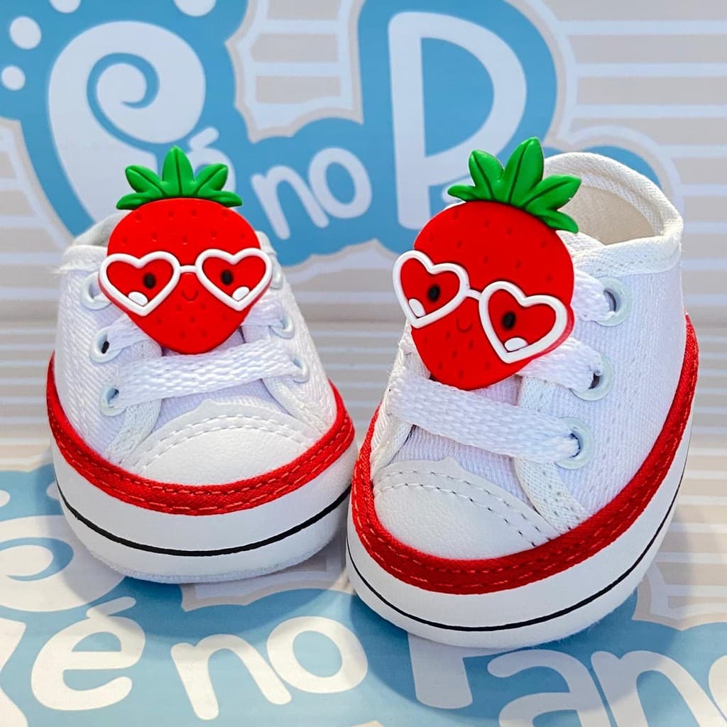 Tênis Infantil Pé no Pano Branco com Personagens Fofos e Delicados