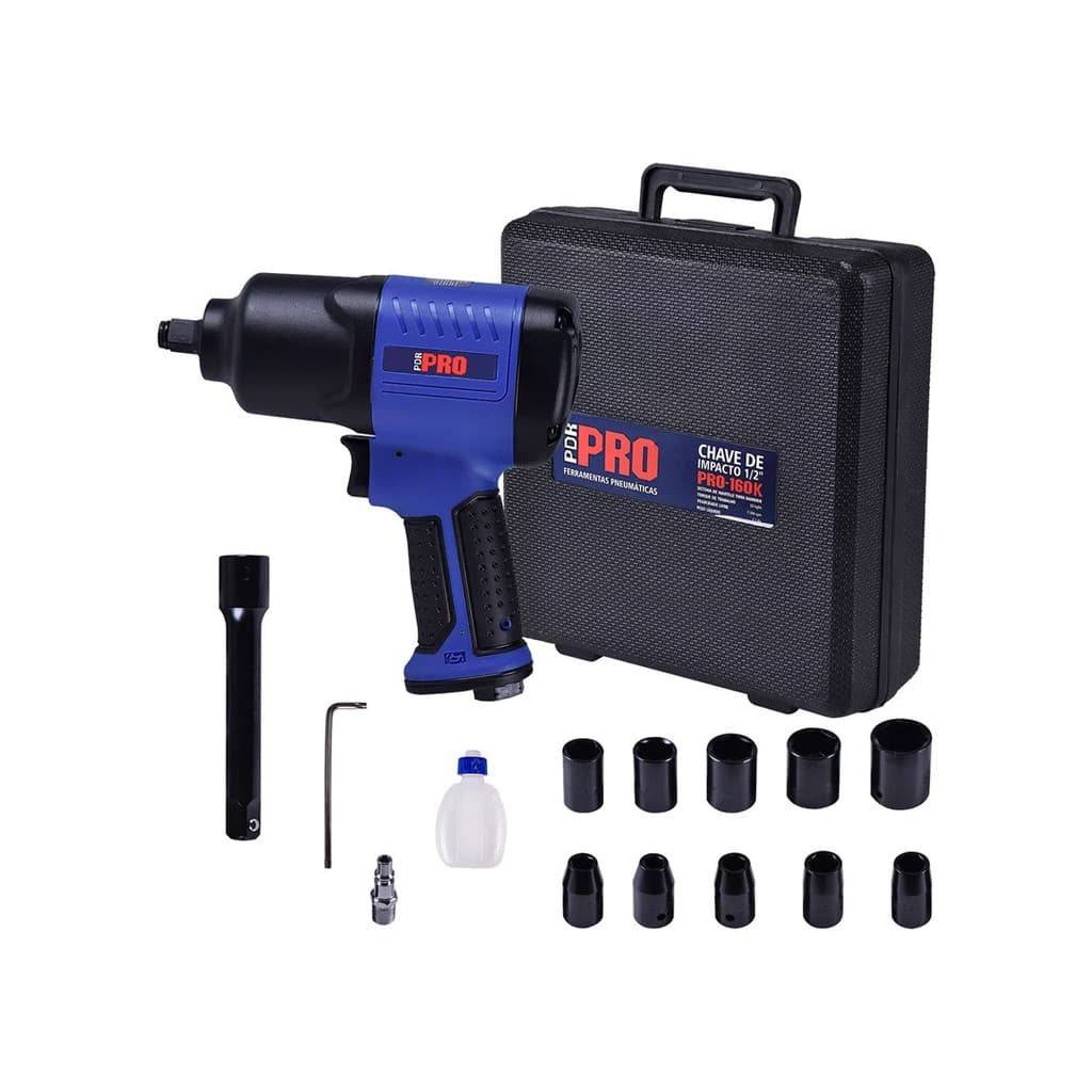 Chave De Impacto 1/2" Com Maleta E Soquetes PRO-160K LDR-PRO