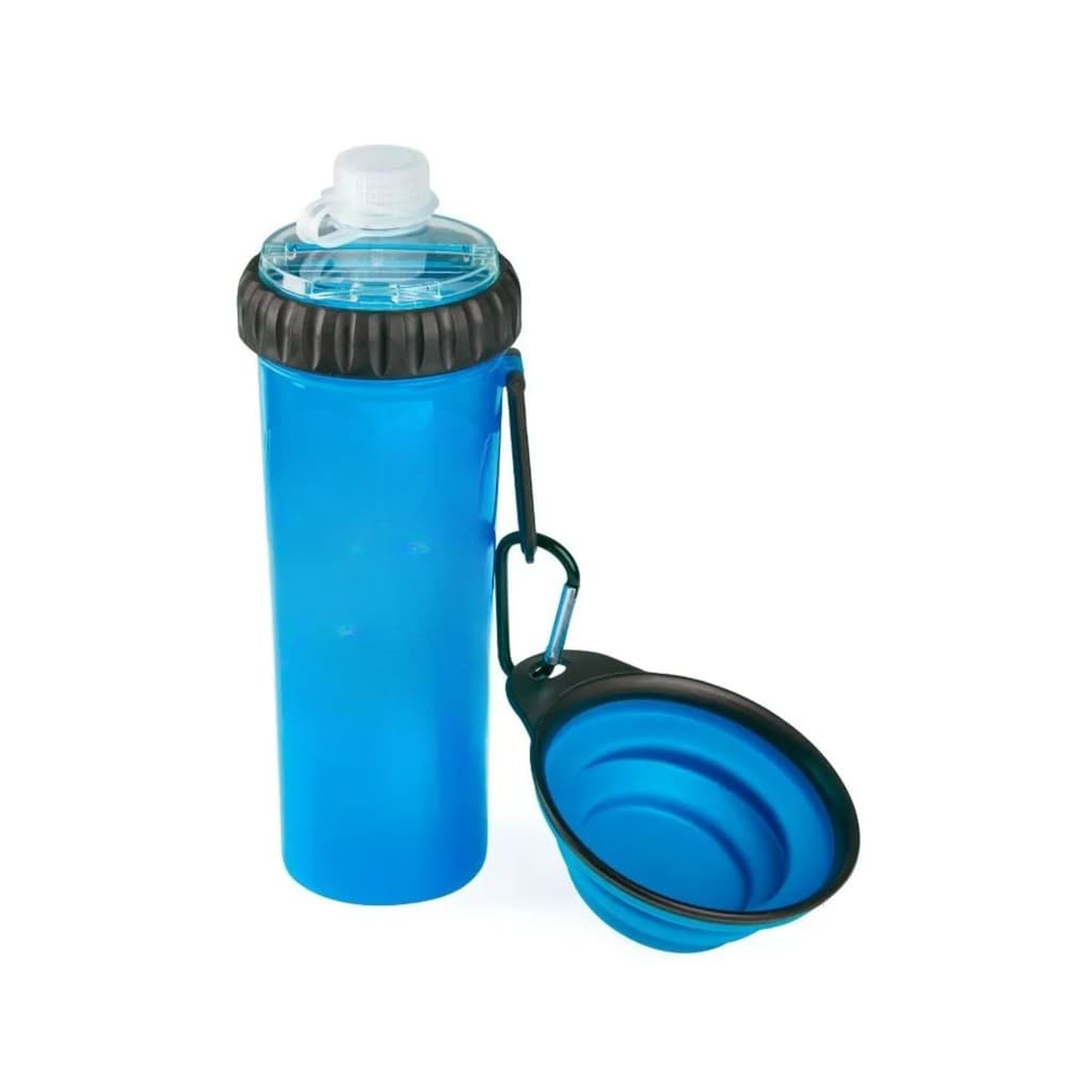 Dispenser Plastico Portátil Comedouro E Bebedouro BPA Free 3 em 1 Pratico Azul E Rosa