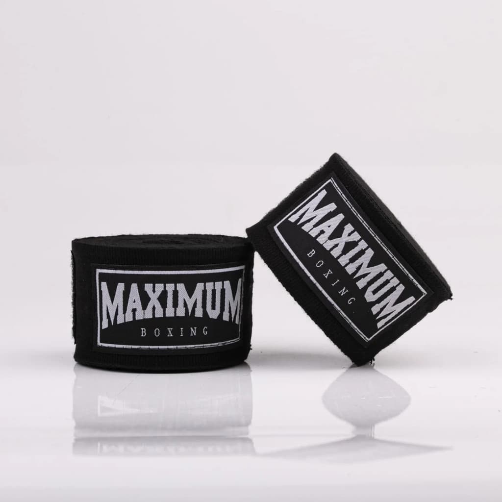 Bandagem Atadura Elástica para Boxe Muay Thai Kickboxing Maximum Preta