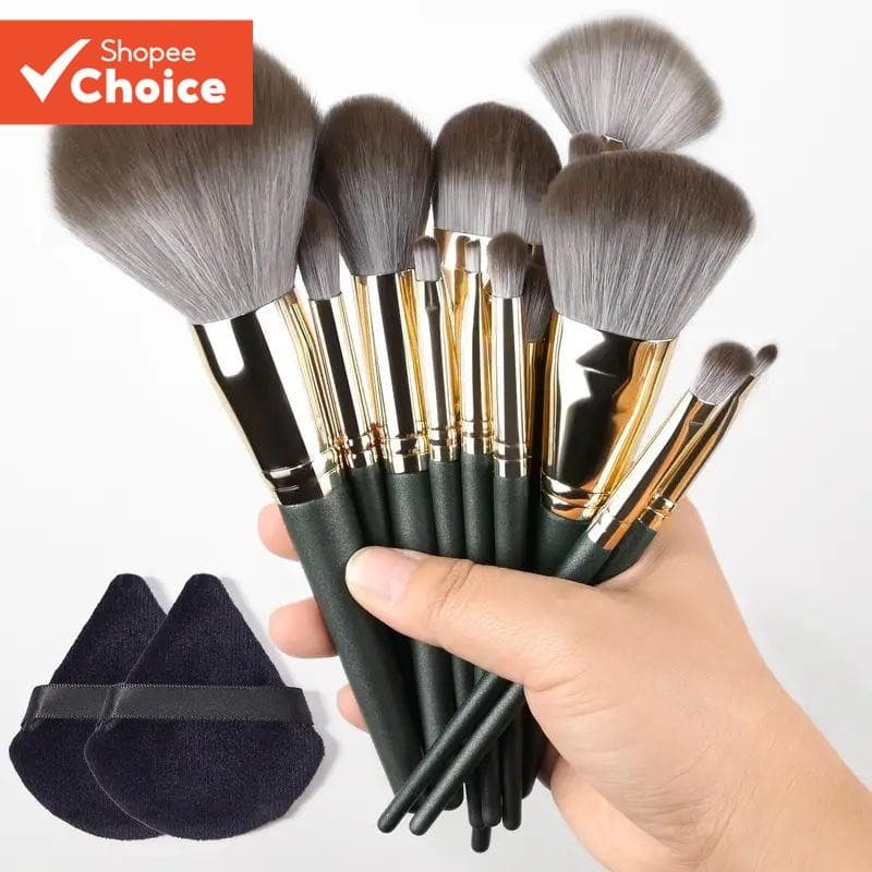 Conjunto De Pincéis De Maquiagem Profissional De 14 Peças-Para Base , Sombra , E Blush