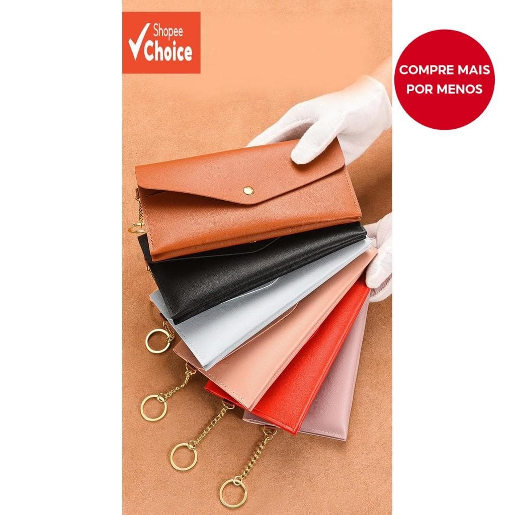 Carteira Longa Fina Feminina Bolsa De Telefone De Couro Macio Minimalista Embreagem De Grande Capacidade Com Compartimen