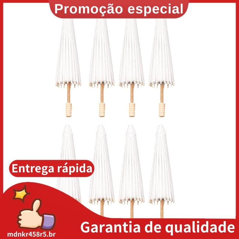 8 Peças Guarda-Sol De Papel Chuva De Casamento Festa Favor Chuvas De Bambu Para Centrais De Chá De Panela Adereços Fotog
