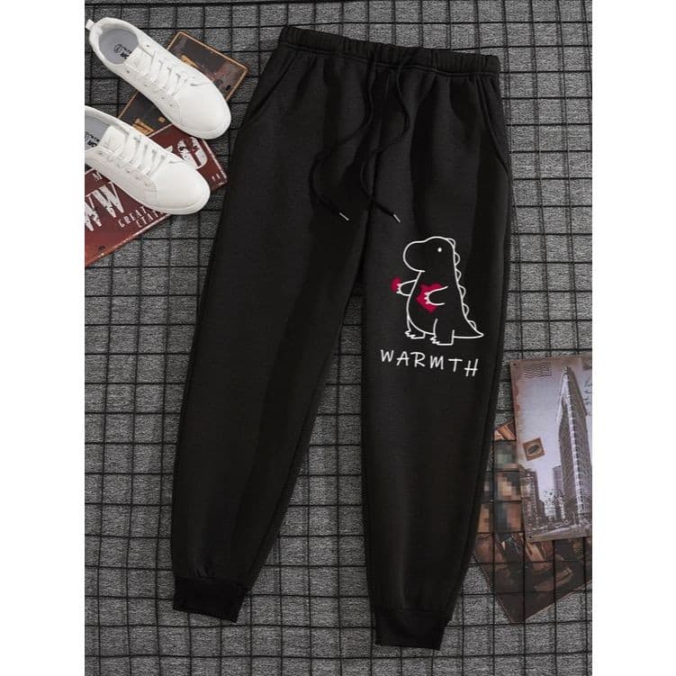 Calça Moletom Dino Carinha Moda Estilo Arm Urso Ideal Couto Moda Inverno Unissex