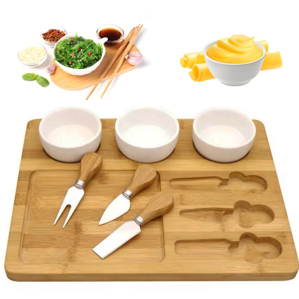 Tábua Petisqueira De Bambu 100% Natural Ramekin Molheira