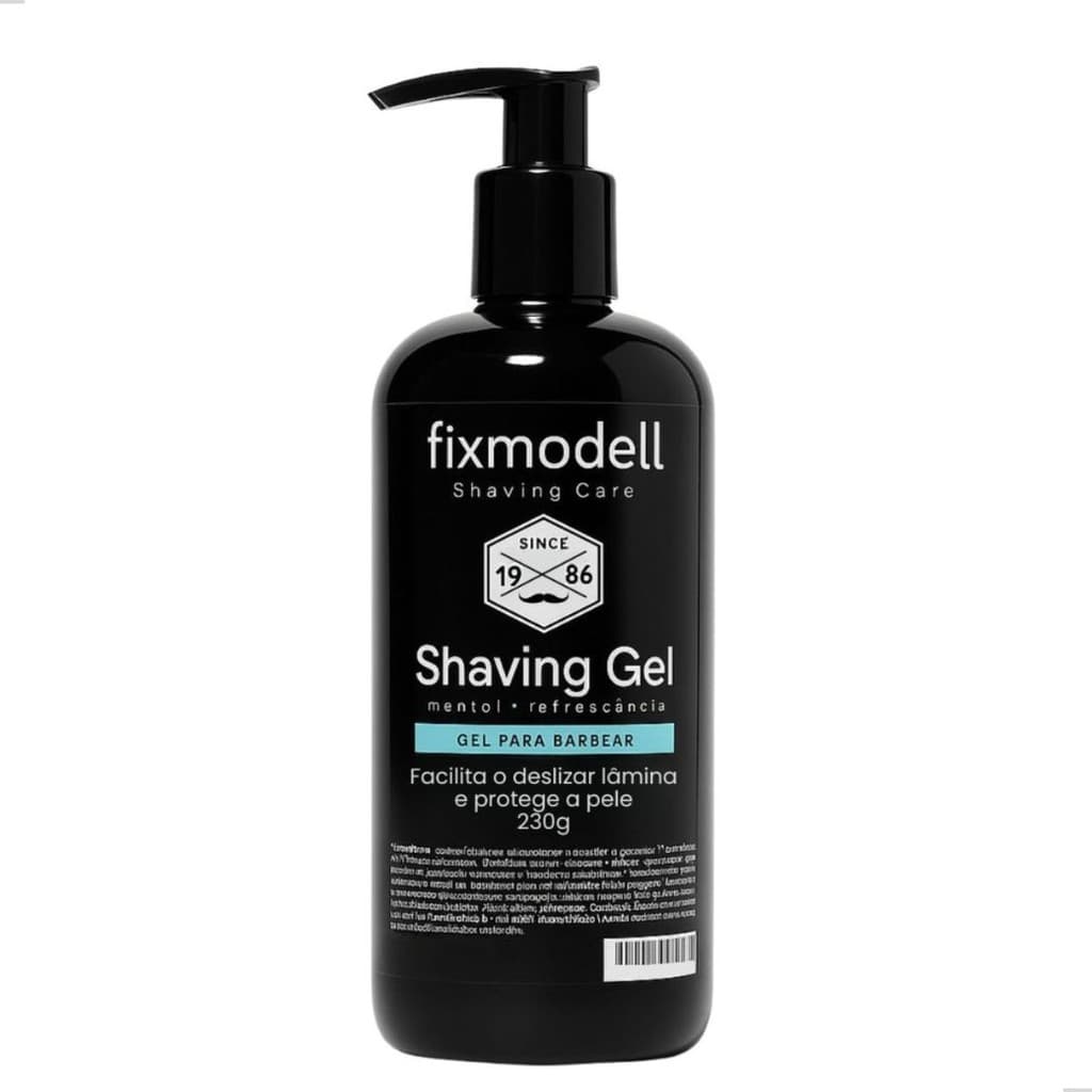 Gel p/ Barbear Shaving Gel 230g Mentolado Refrescante Profissional FixModell 1 Un
