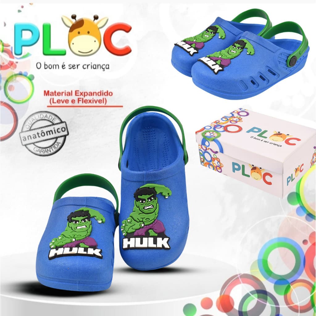 Sandália Babuche Menino PLOC Bab59 HULK