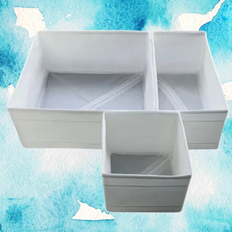 Organizador com 03 Pecas P/Guarda Roupas e Escritório Em Caixa Dobrável Multiuso Super prático
