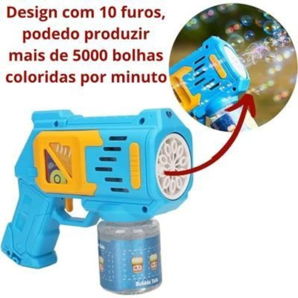 Máquina De Bolhas de Sabão 10 Furos Bubblehaomelim