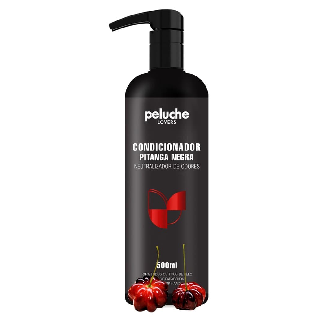 Condicionador Pet Eliminador de Odores para Cães e Gatos Peluche Pitanga Negra 500ml – Brilho e Perfume