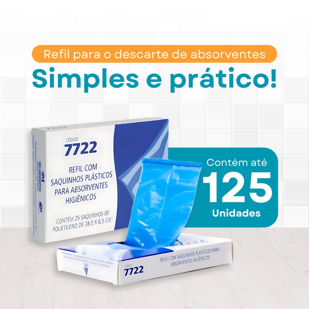 Saquinho Descarte de Absorvente 125 UN - Banheiro, Íntimo