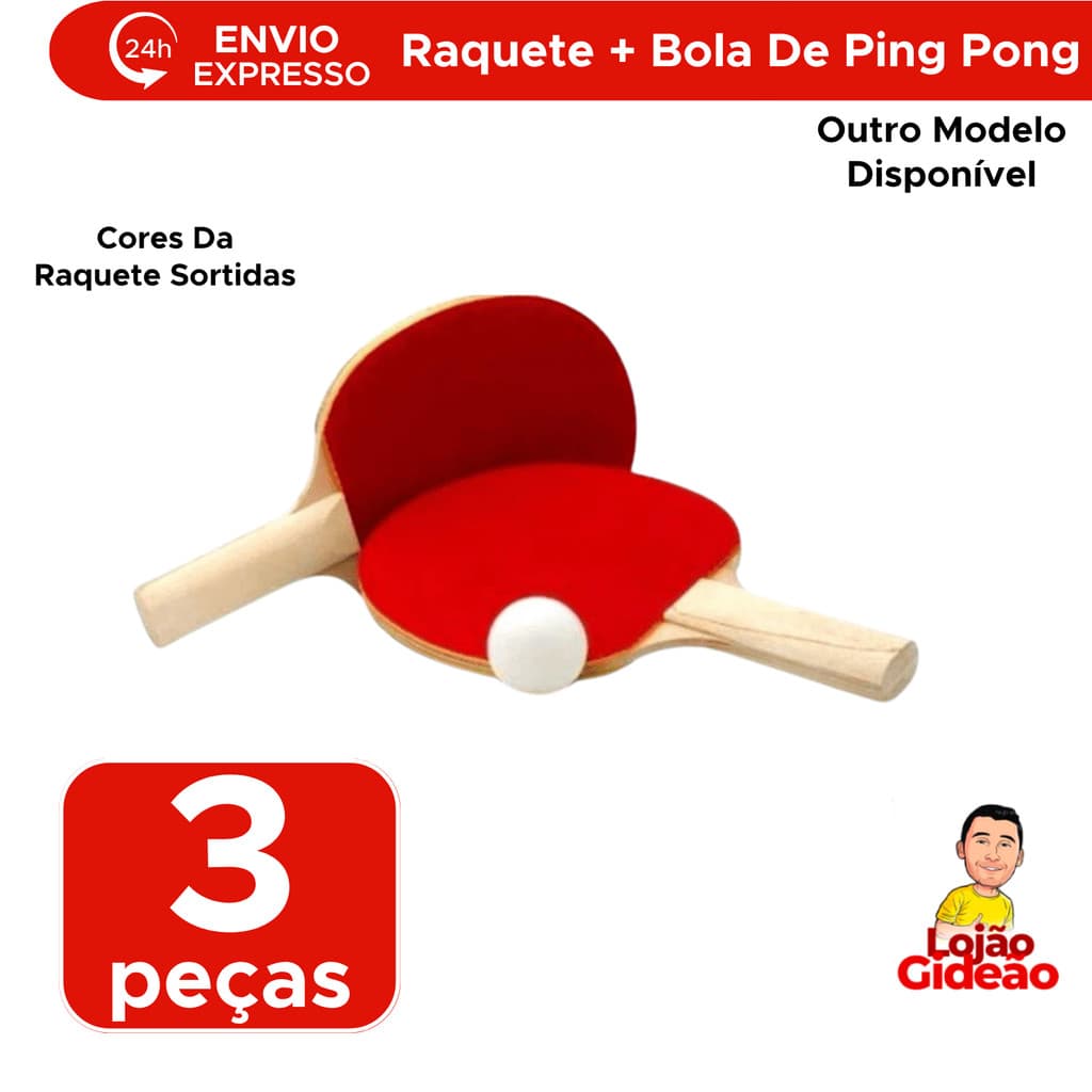 Kit Ping Pong 2 Raquetes + 1 Bola Tênis de Mesa Esporte Lazer