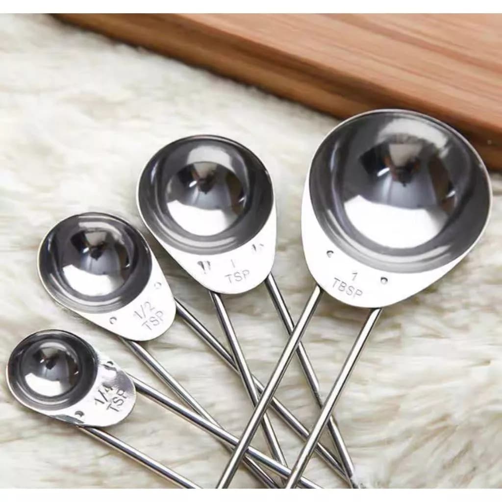 Conjunto 4 Colheres Aço Inoxidavel Medidoras Colher Medidora Para Cozinha