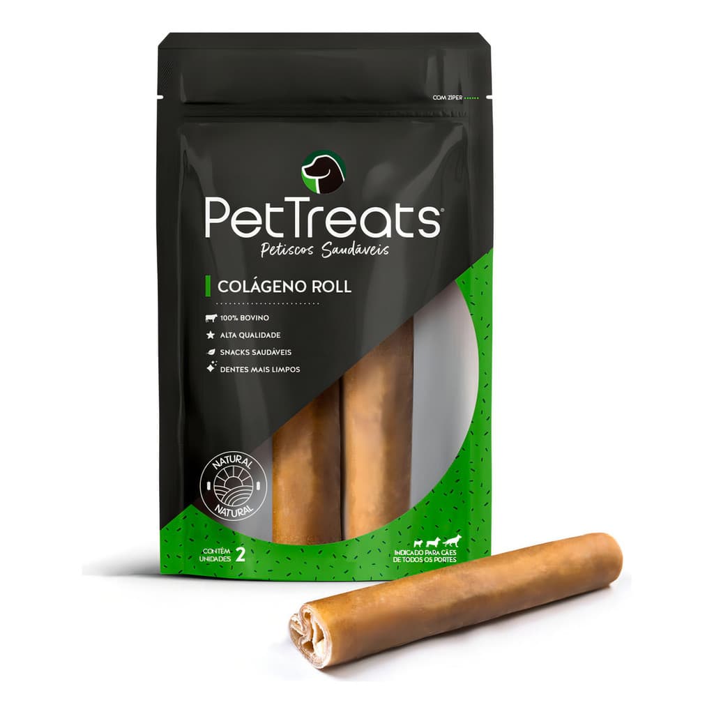 Petisco Para Cachorro Natural 2un Colágeno Roll Pettreats