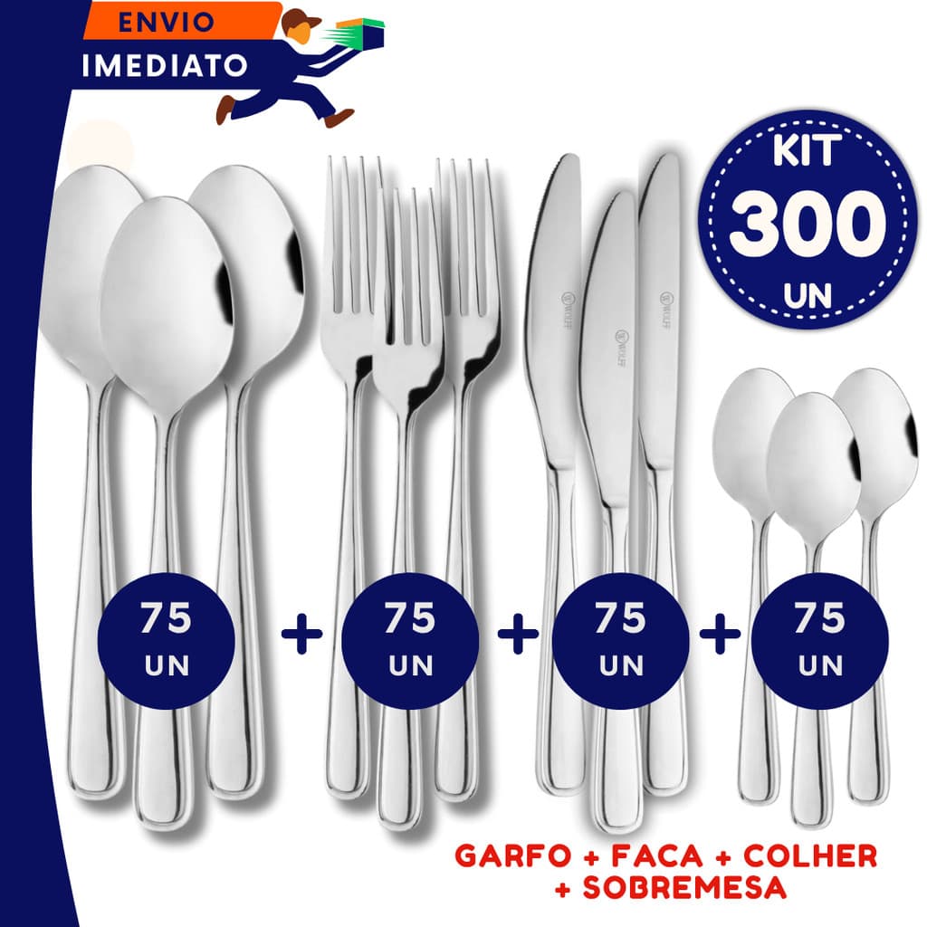 Talheres Inox Premium Design Moderno Alta Durabilidade 72 144 300 Unidades