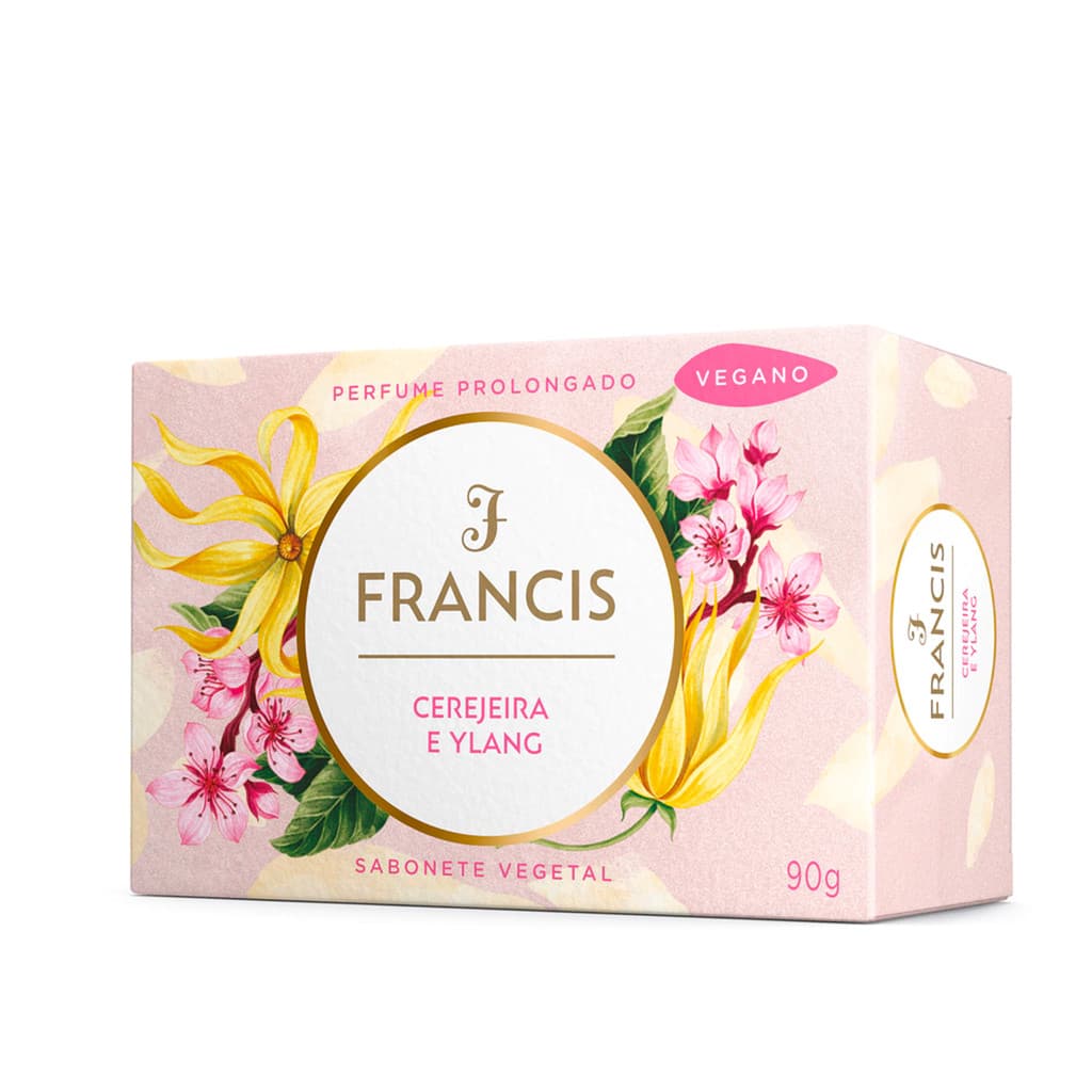 Sabonete Vegetal Vegano Francis Cerejeira e Ylang 90g Perfume Prolongado