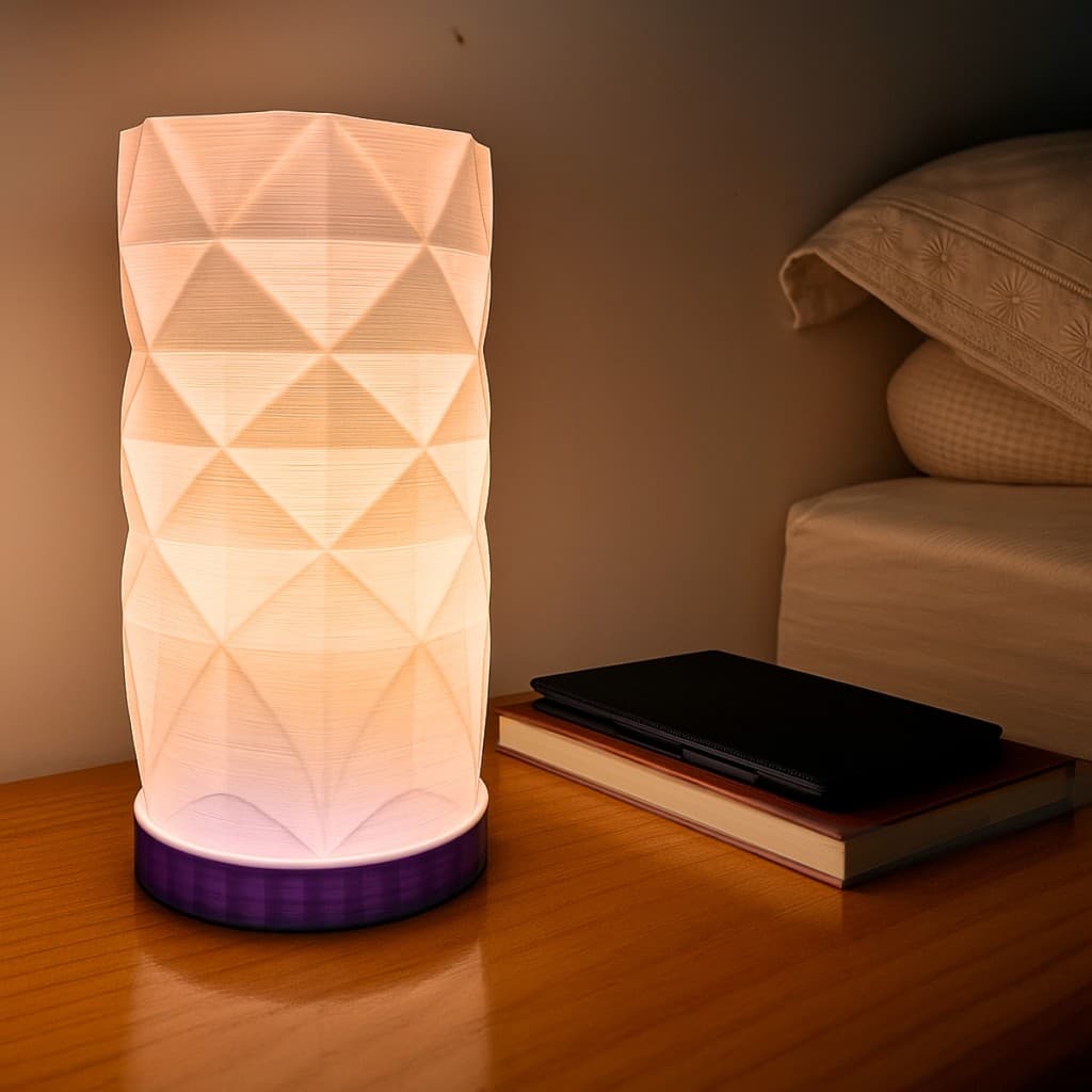 Abajur Luminária Prisma 110V/220V Branco Lâmpada LED Inclusa