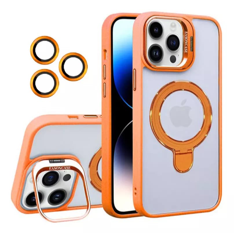 Case Capa Capinha com Suporte Magsafe Película de Câmera para iPhone 11 12 13 14 15 Pro Promax