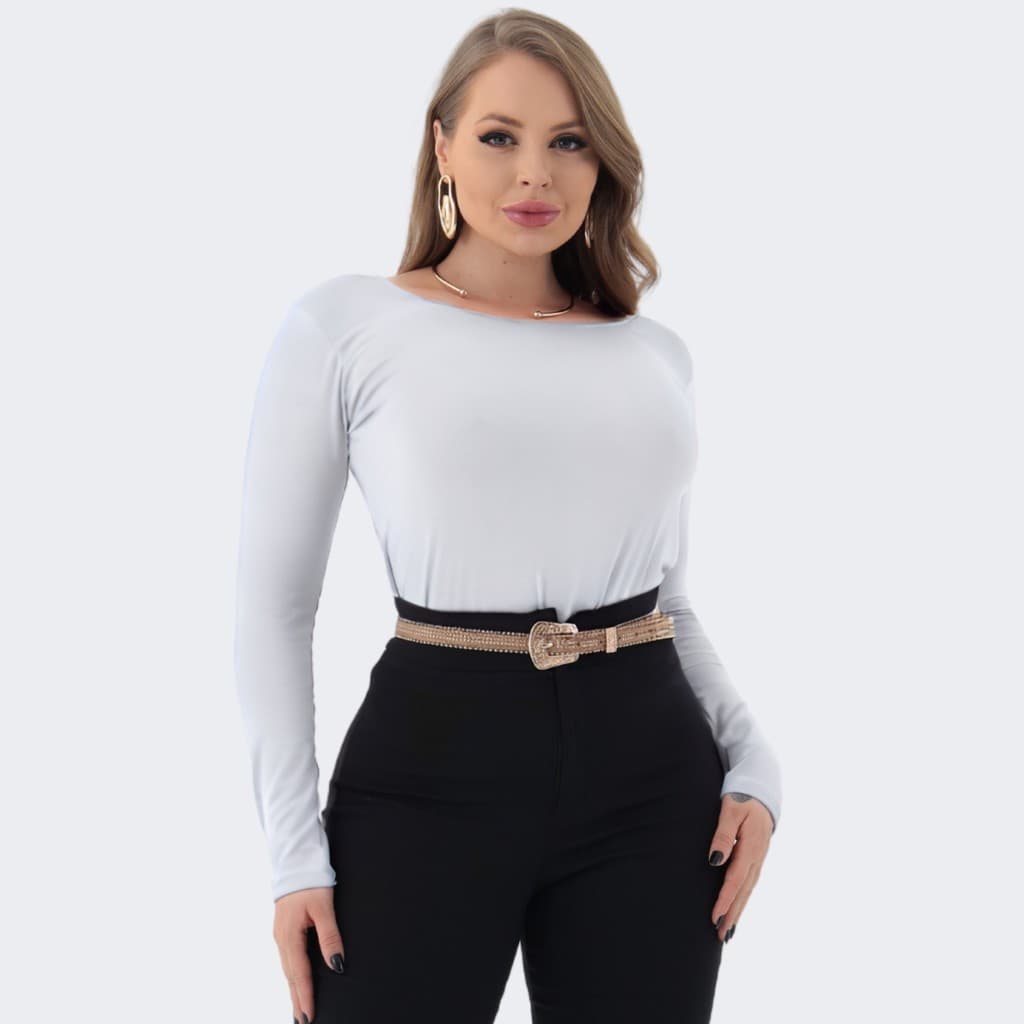 Blusa Feminina Segunda Pele Manga Longa Outono Inverno
