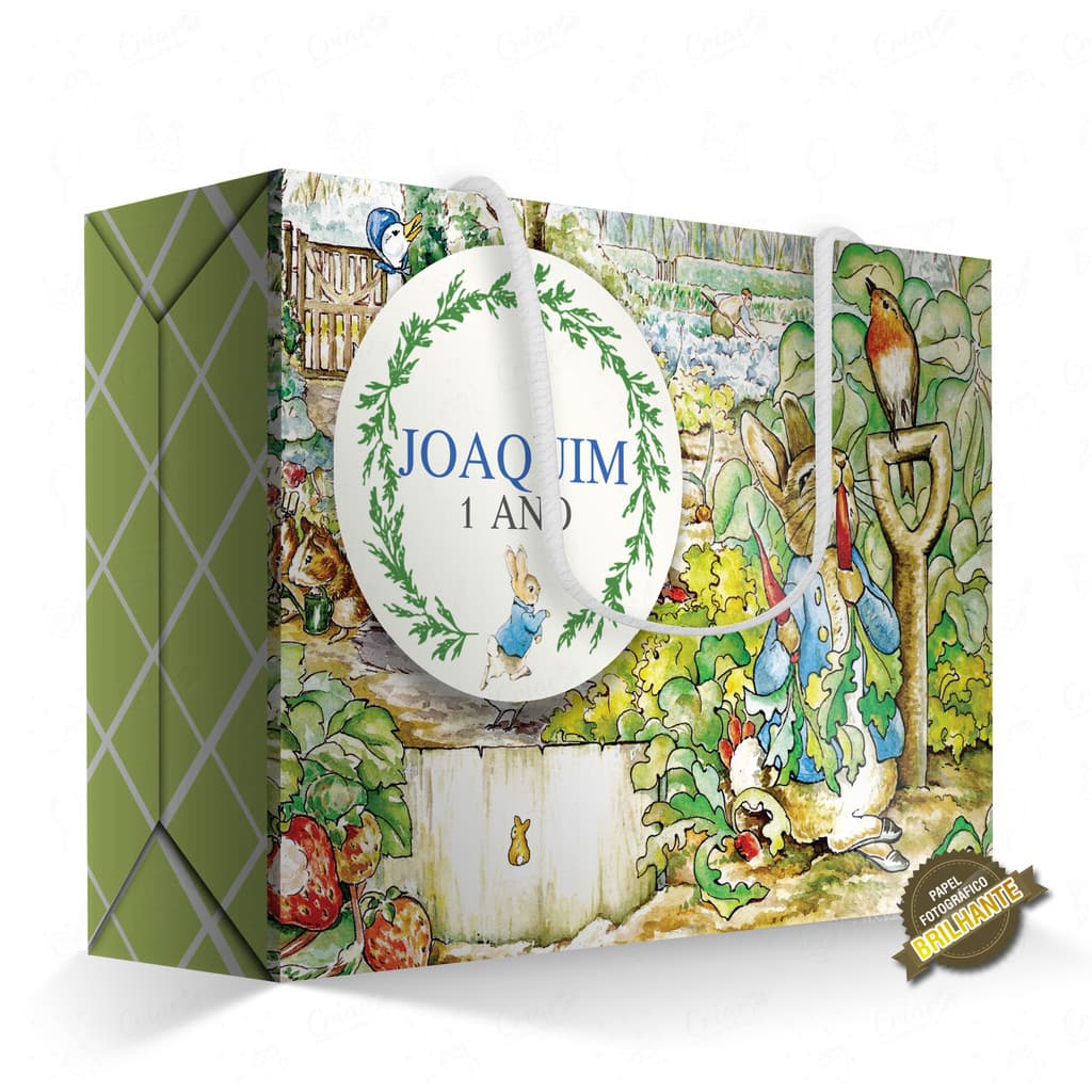 10, 15, 20 ou 25 unid - Caixa Surpresa - Peter Rabbit - [QUALIDADE PREMIUM COM BRILHO] - Sacolinha Personalizada