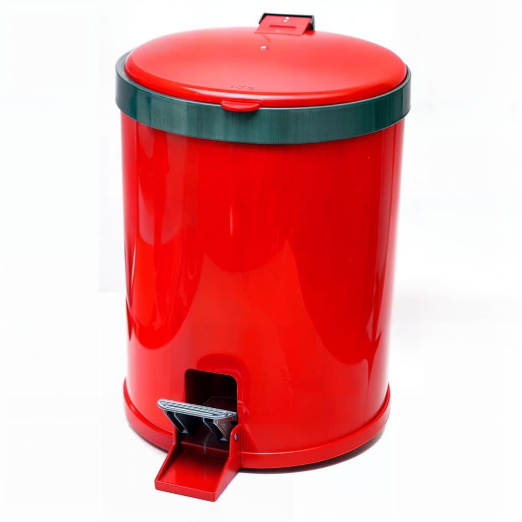 Lixeira Pedal Cesto De Lixo Tampa 5 Litros Vermelha Cozinha Banheiro Viel