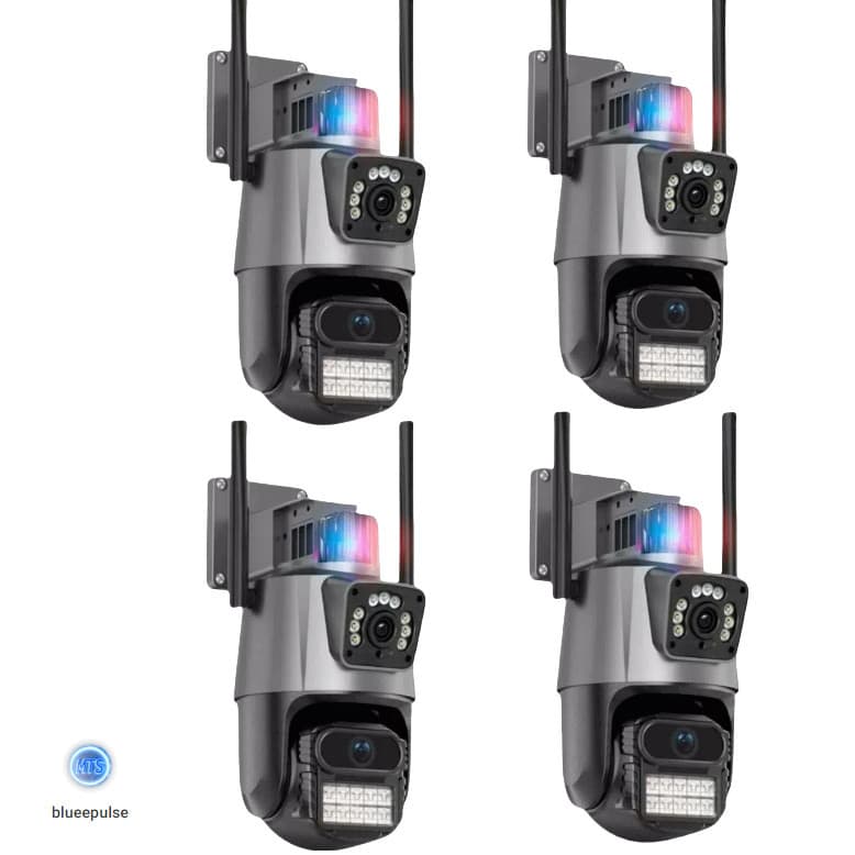 KIT Câmera De Segurança Externa Lente IC  Dupla Com Sirene Wifi 6mp Full Hd 2K 360graus  Visão Noturna