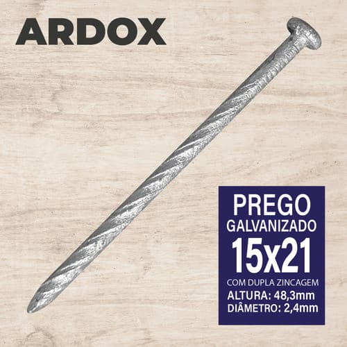 Prego Galvanizado A Fogo Naval  1kg Nautfix 15x21 ardox