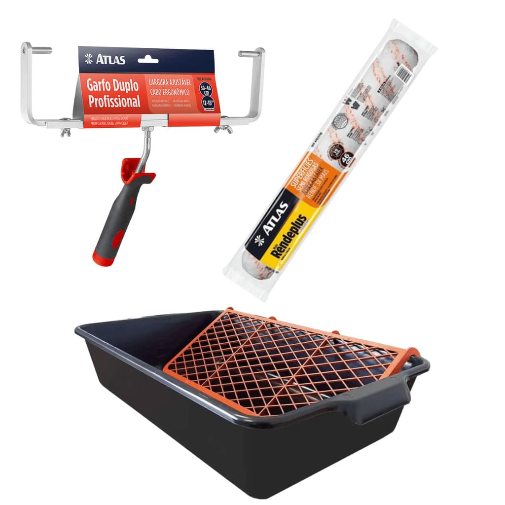 Kit P/ Pintura Garfo Duplo Rolo Big 46 Cm E Bandeja 20 Litro