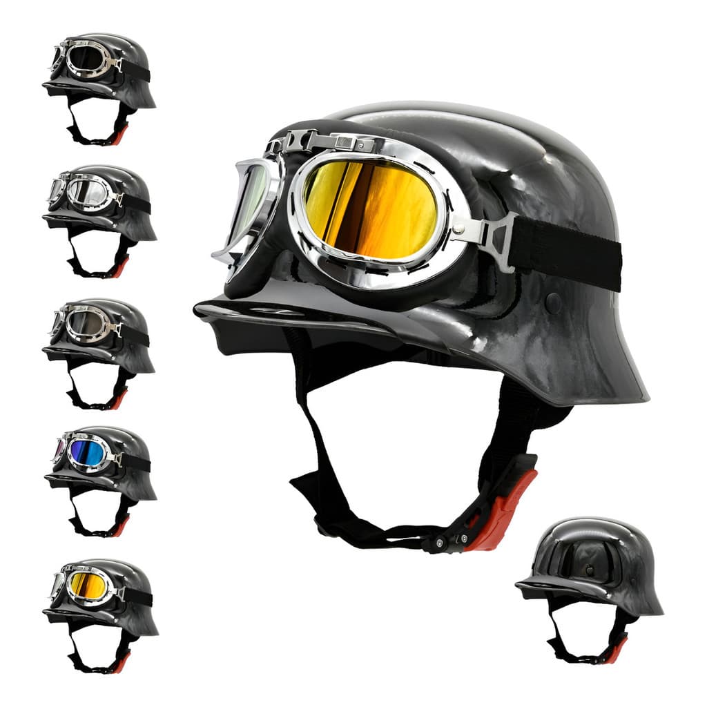 Capacete Coquinho Scooter E-bike Moto Elétrica Retro Óculos