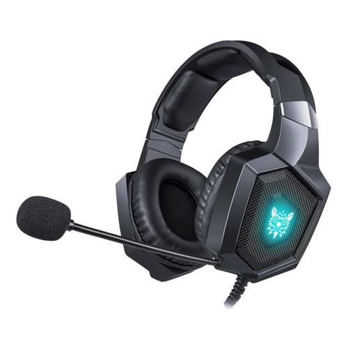 Headset Gamer Onikuma K8 Fone de ouvido over-ear Compatível com PS4/PS5/XBOX/ONE/SERIES/PC Preto com luz LED Plug 3.5mm