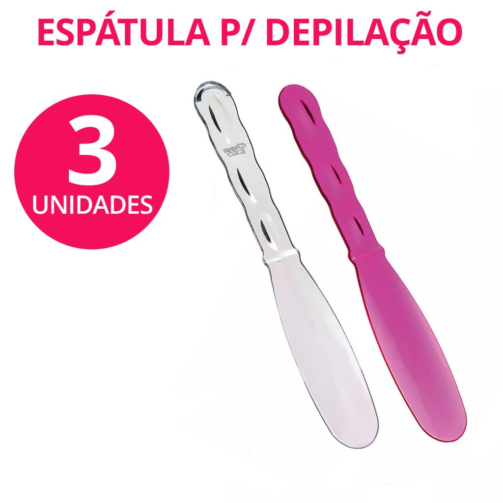 Kit Econômico Com 3 Espátulas Acrílicas Para Cera Facial e Corporal