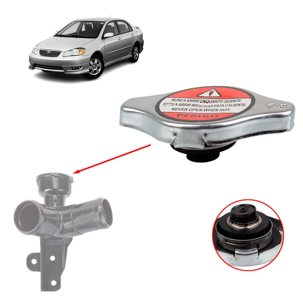 Tampa Do Radiador Mitsubishi Pajero Sport 99-11/ Tr4 2003/ Toyota Camry 2.2 92/ Corolla GI 93-02/ Hilux SW4 GI 92-05