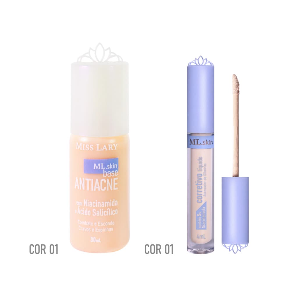 KIT BASE ANTIACNE + CORRETIVO  MISS LARY