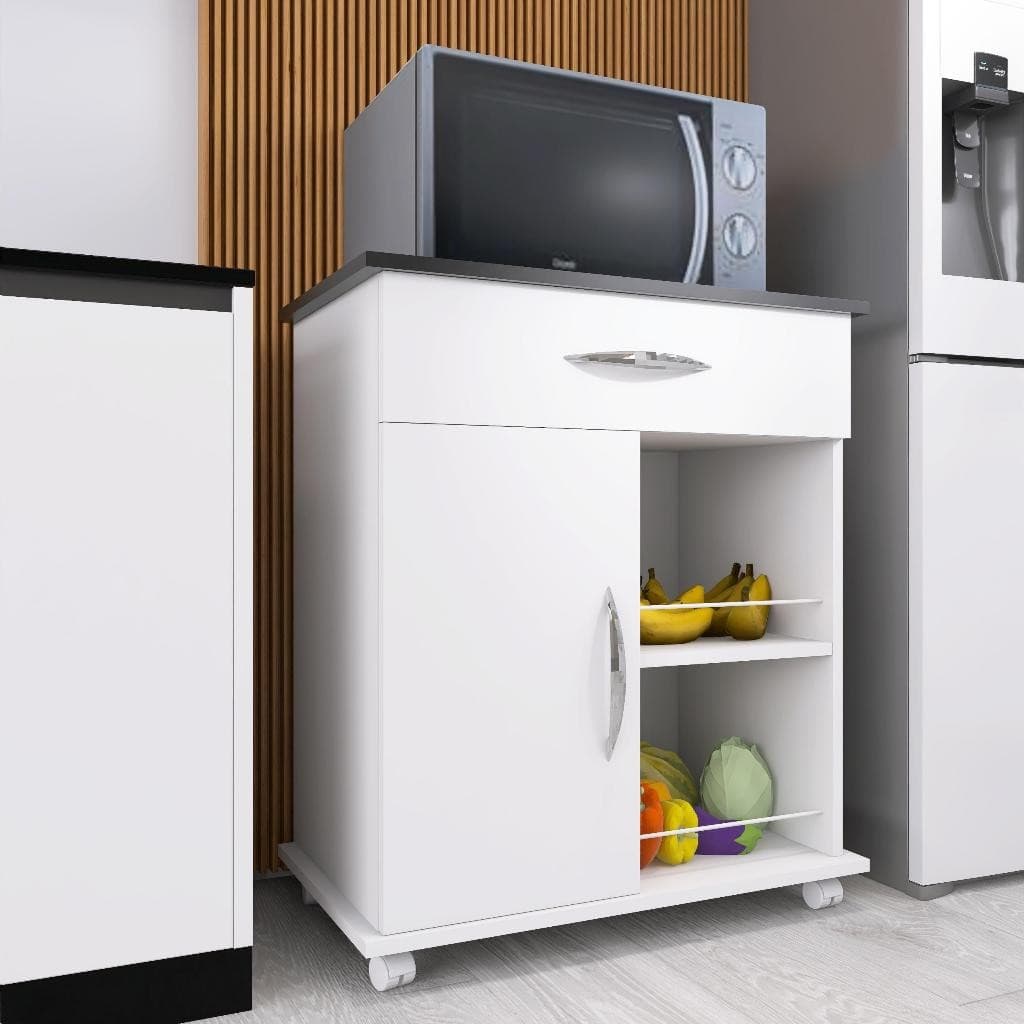 Fruteira Organizadora 1 Porta Com Gaveta e Balcão Compacto para Cozinha