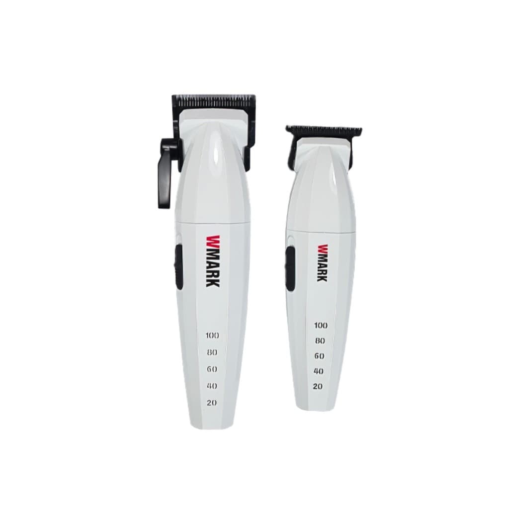 Kit Maquina de Cortar Cabelo Wmark Corte + Acabamento NG 8632 Branco
