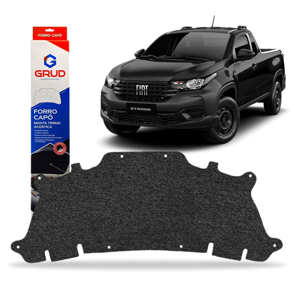 Manta Forro de Capô Premium + Presilhas Strada 2021 A 2026 Adesivada Antichama Premium Grud GTC 5209
