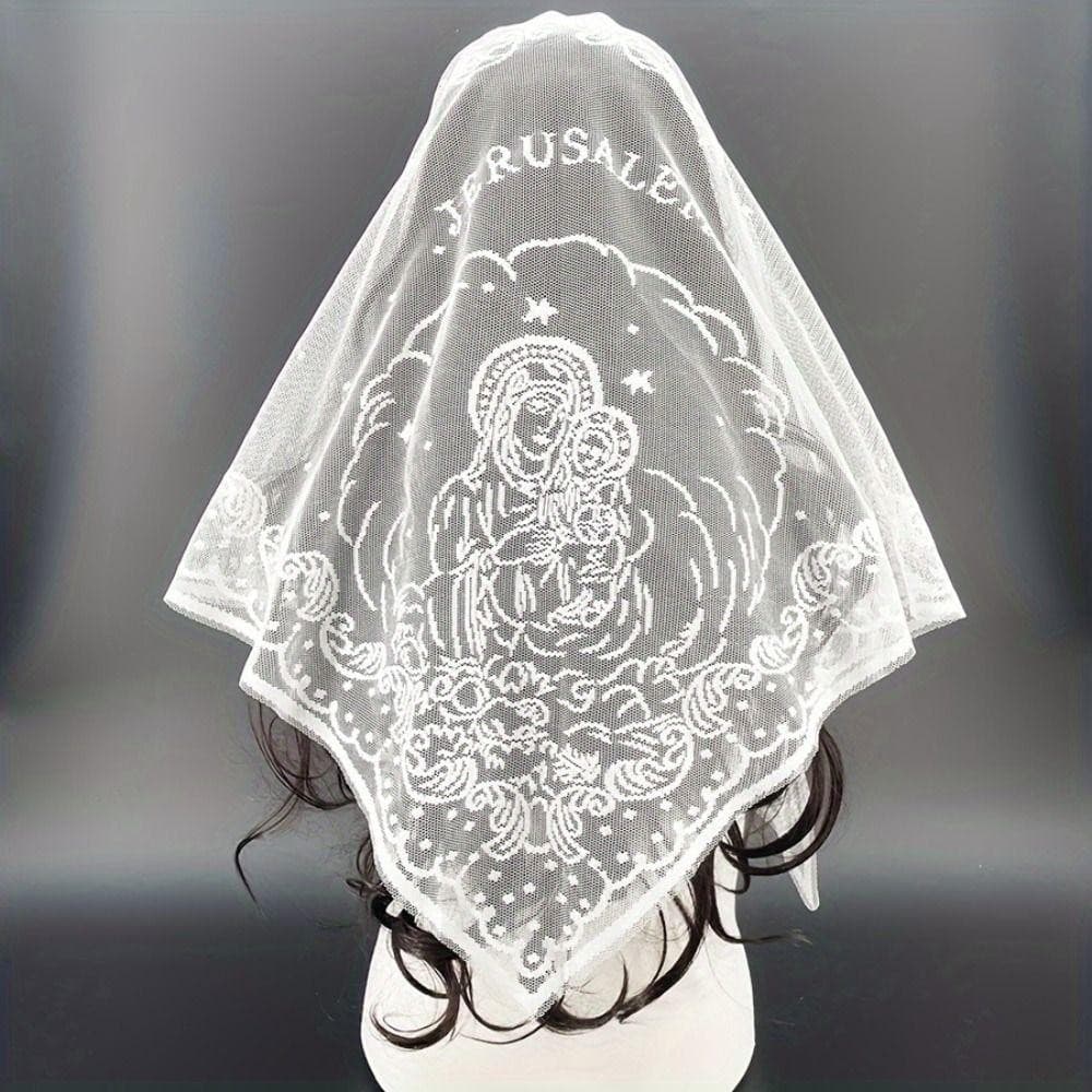 Bandana De Foulard PEONYQ , Lenço De Renda Bordado De Cor Sólida Fina Vazado