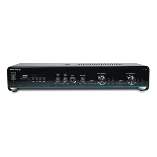 Amplificador Frahm Slim 2500 G5 – 2 canais de 80W RMS, Sonoriza 2 ambientes com músicas distintas