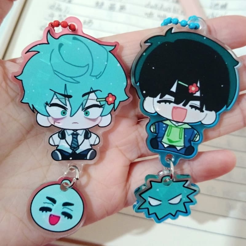 2 Pçs/Set ALIEN STAGE IVAN & Até Dos Desenhos Animados Chaveiro Acrílico Corrente Para Mulher Homens Moda Anime Figura P