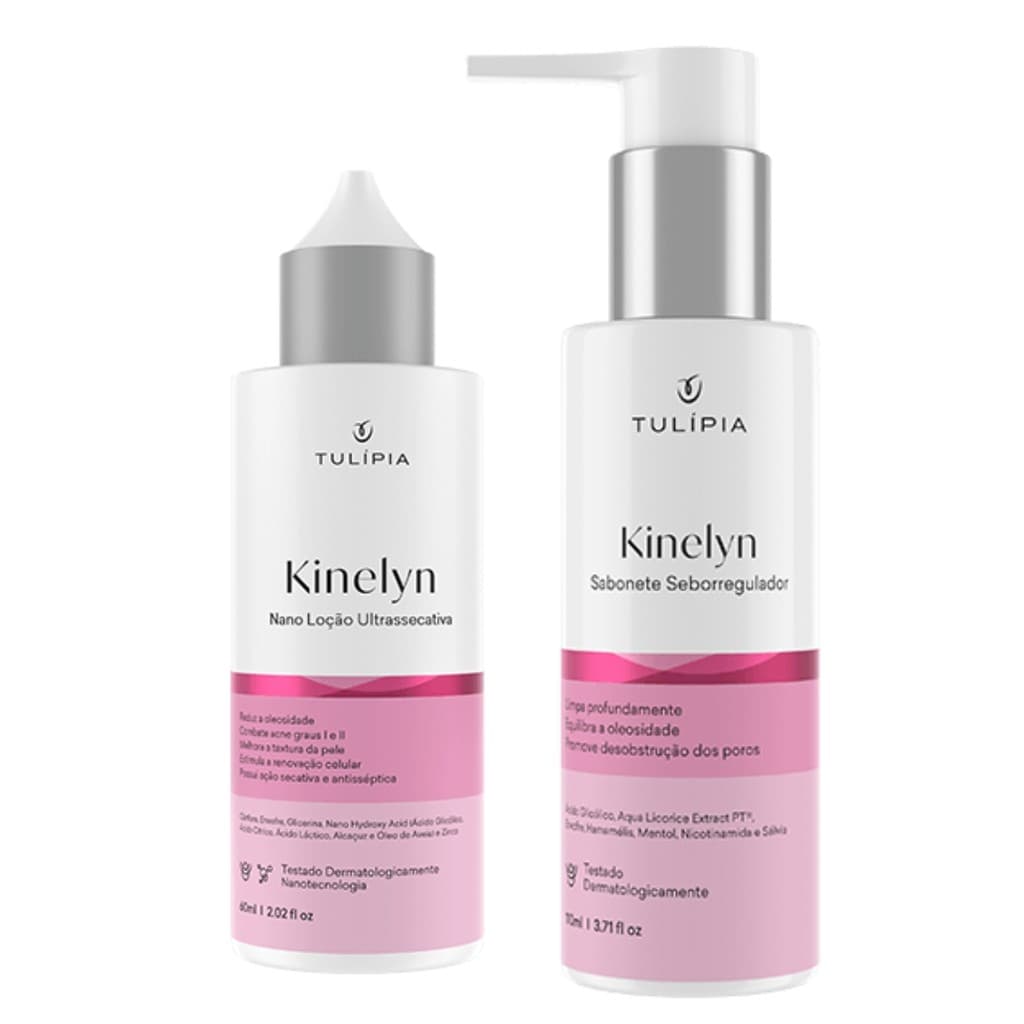 Kit Facial Sabonete e Loção Kinelyn Seborregulador Tulipia