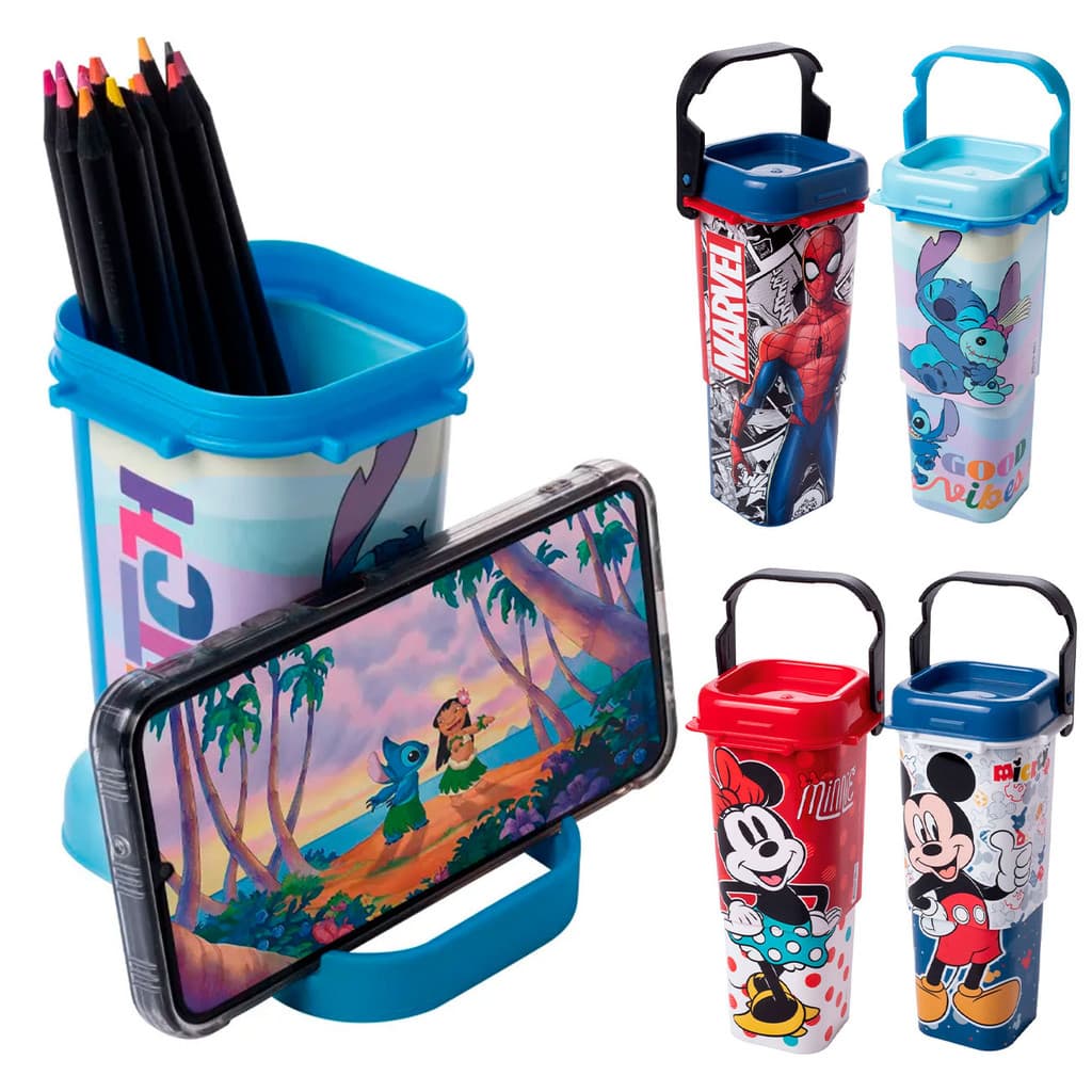 Organizador Porta Lápis e Caneta com Suporte para Celular Plasutil