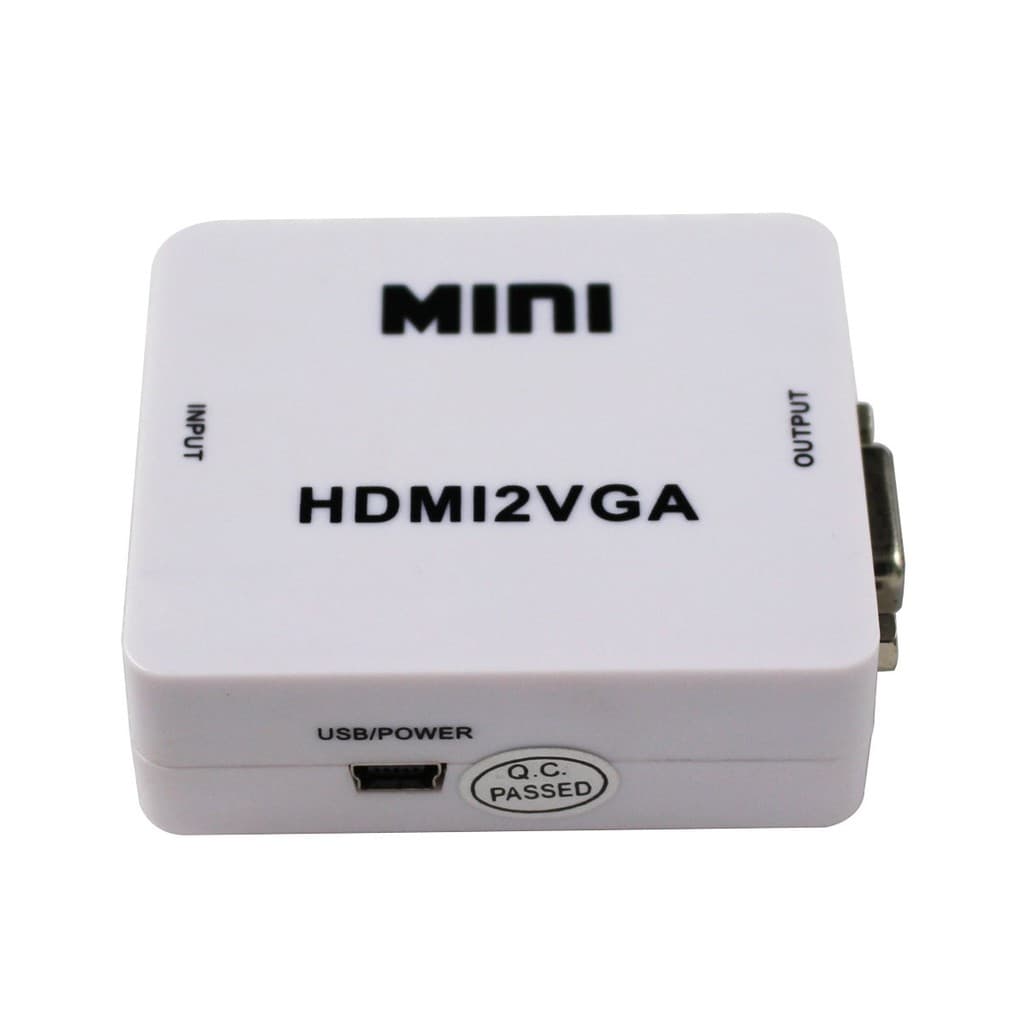 Mini conversor HDMI para VGA com conector adaptador de áudio HDMI2VGA 1080P para PC, laptop para projetor HDTV