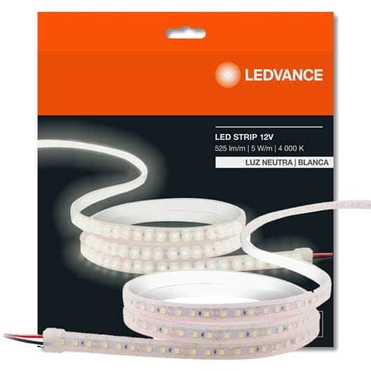 Fita Led 5 Metros 5w/m 120 Leds 12v Luz Neutra 4000K IP65