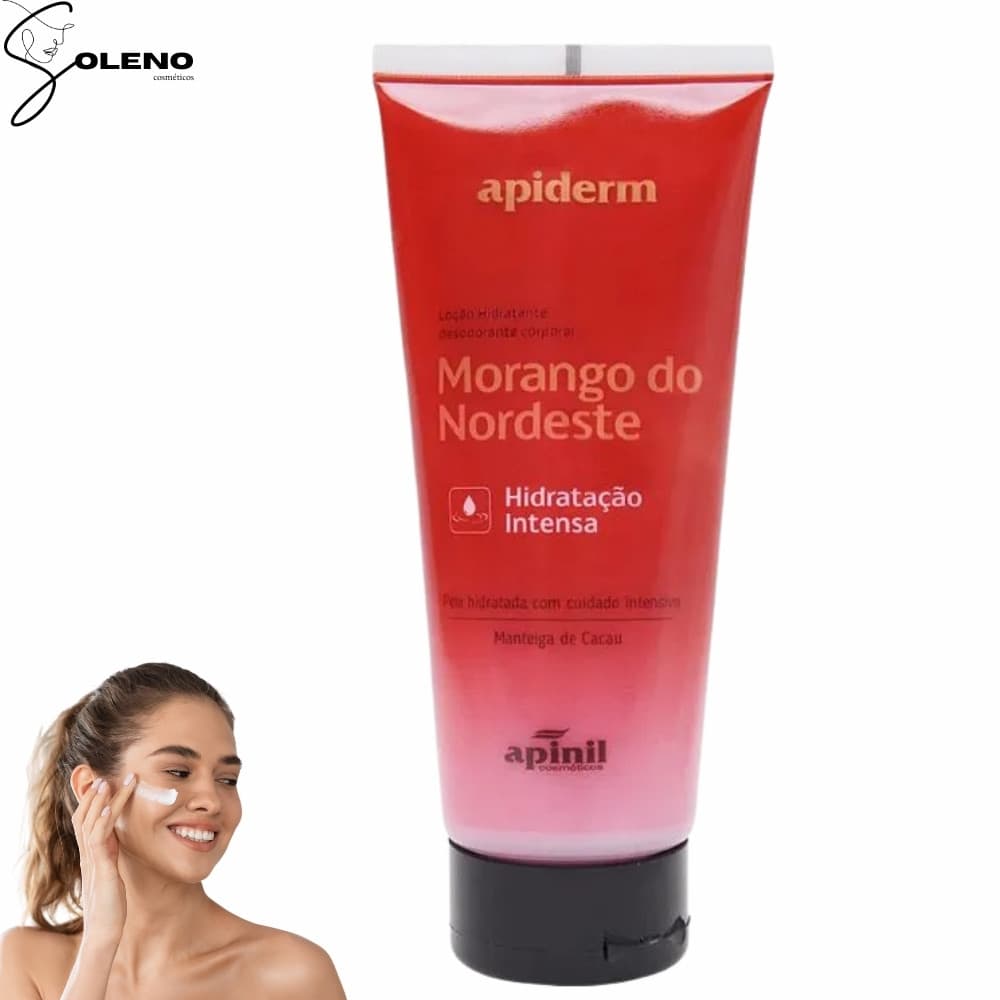 Creme Hidratante Apinil Morango do Nordeste 200g Hidratação e Perfume Frutado