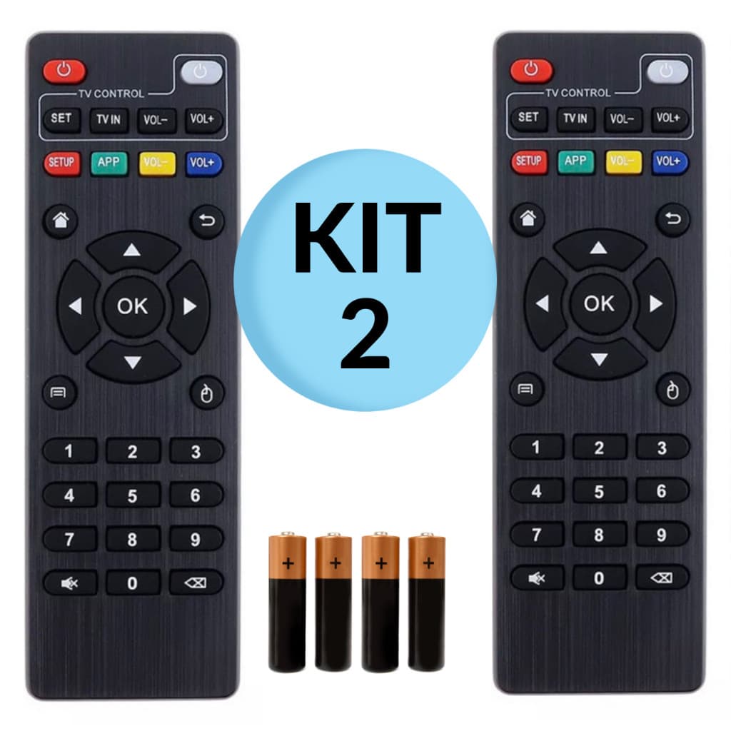 kit Controle Remoto Para Tv Botões Inteligentes Box Aparelho Completo Com Pilhas