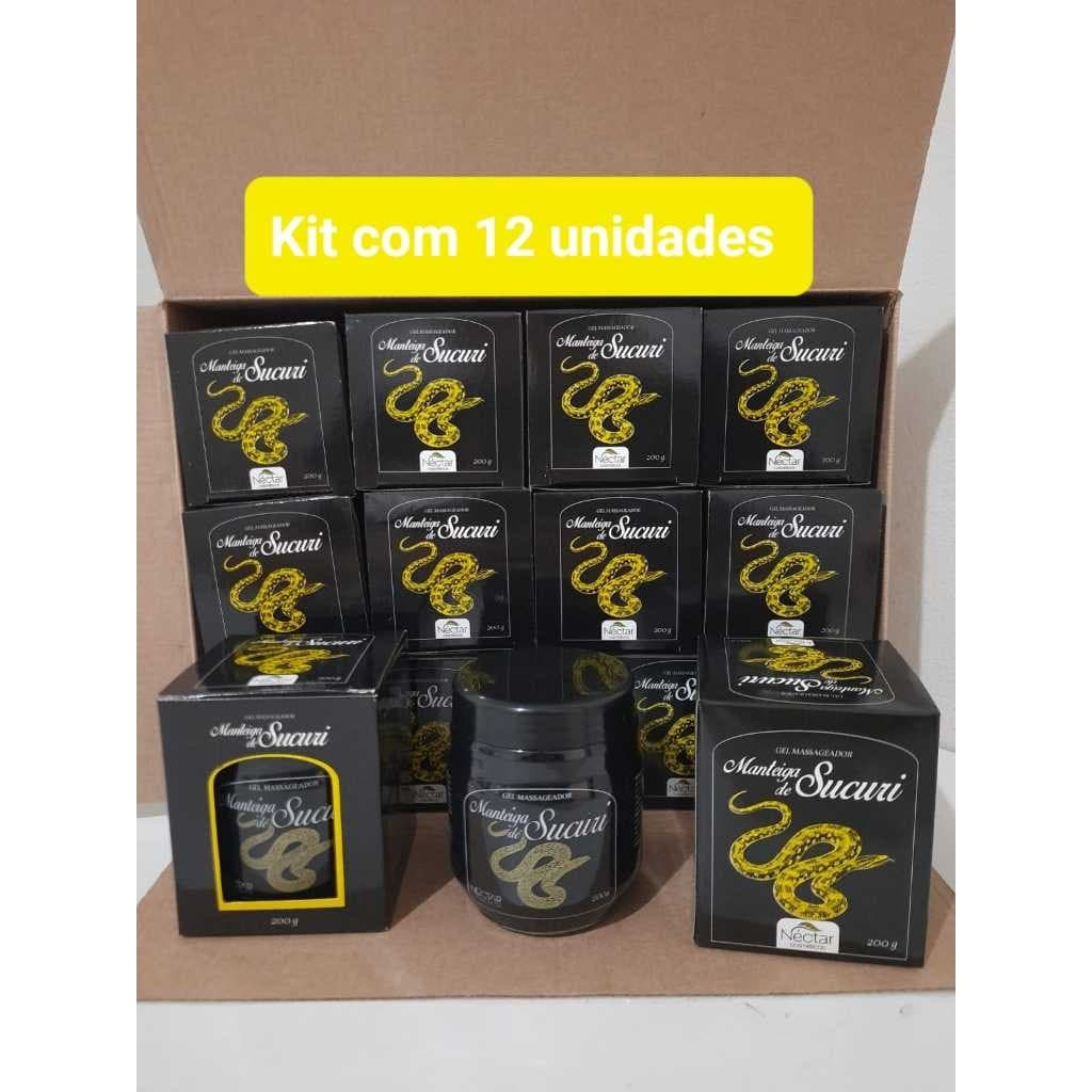 Kit 12 Manteiga De Sucuri Gel Massageador Néctar - 200 grs - extra forte - ORIGINAL